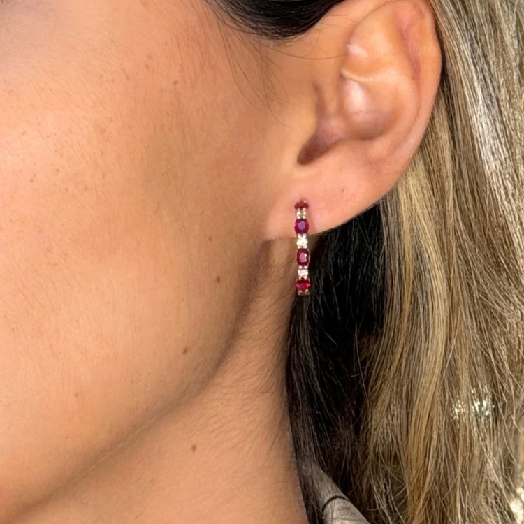 Hoops Rubies Diamantes