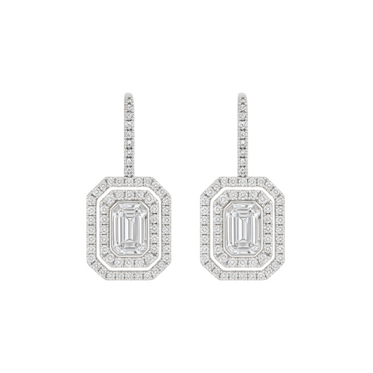 Aretes Diamantes Round y Baguettes