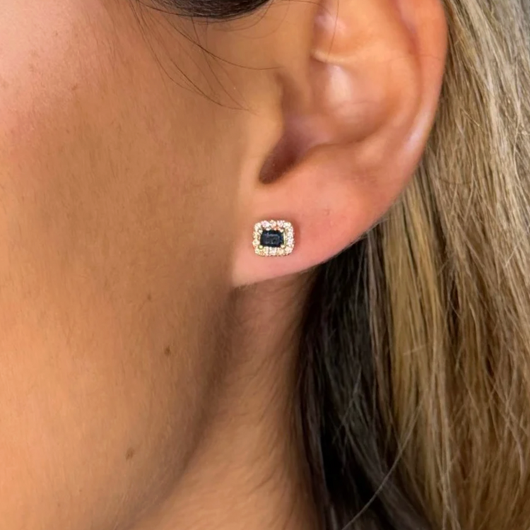 Aretes Zafiro con Halo