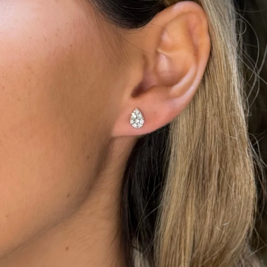 Aretes gota diamantes