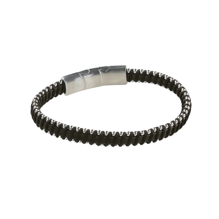 Pulsera Cuero Cordon Negro