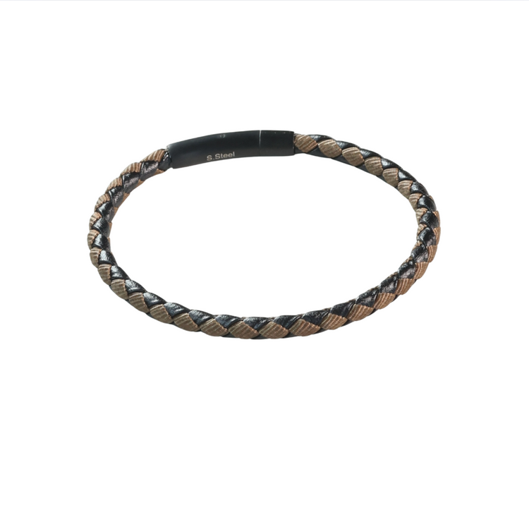 Pulsera Cuero Trenzado Cordon Café