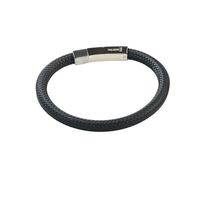 Pulsera Textura Goma Negro
