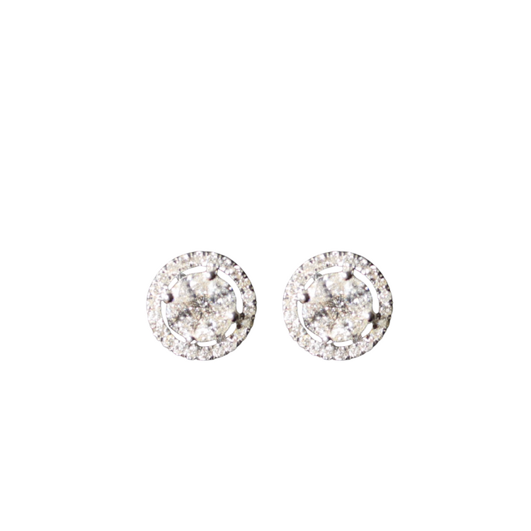 Aretes Diamante Halo Diamantes