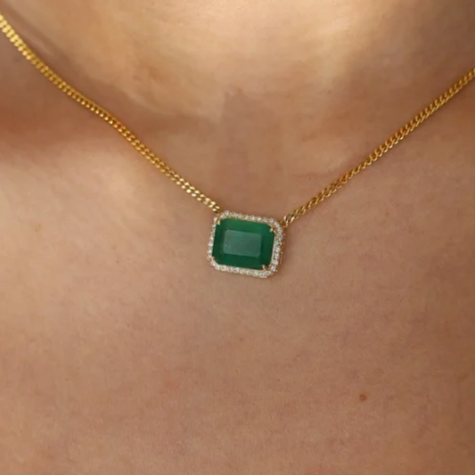 Dije de Esmeralda Diamantes Bisel