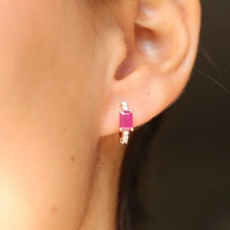 Hoops de Rubí Diamantes