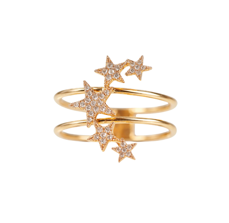 Anillo de Estrellas con Diamantes