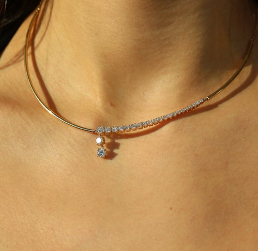 Collar Diamantes Asimetrico