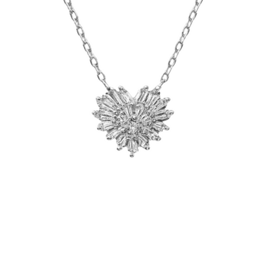 Collar Dije Corazón Baguettes