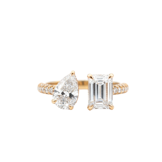 Anillo Toi et Moi Emerald & Pera