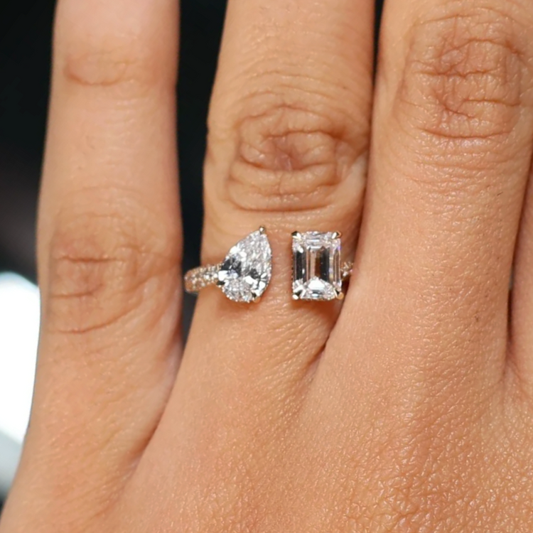 Anillo Toi et Moi Emerald & Pera