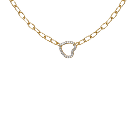 Collar Dijes Diamantes Corazón