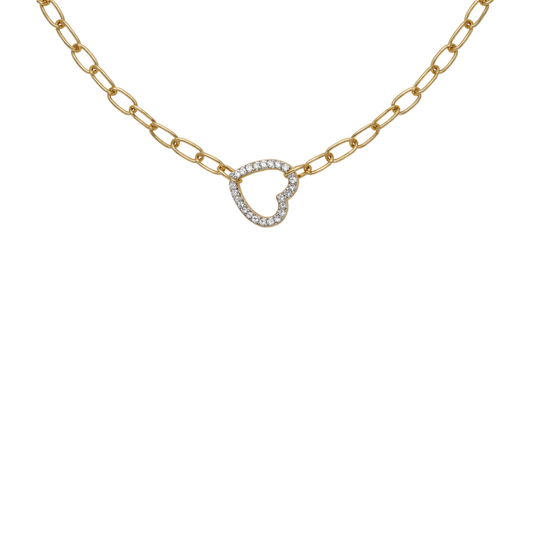 Collar Dijes Diamantes Corazón