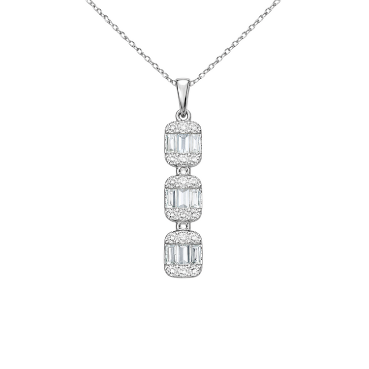 Collar Dije Diamantes Baguette