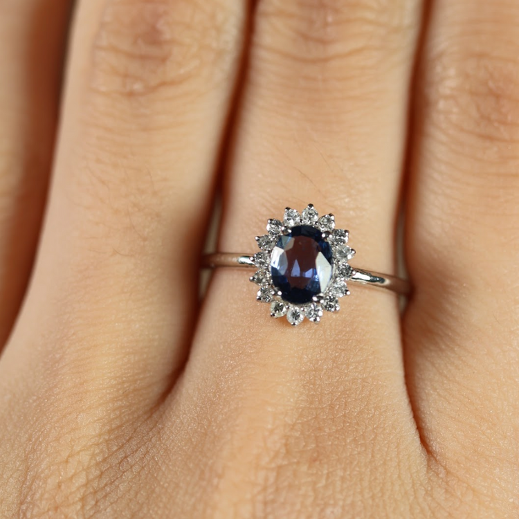 Sapphire Bracelet and Diamond Halo