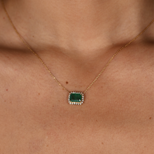 Dije de Esmeralda con Diamantes