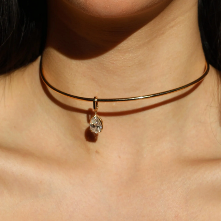 Emerald Pendant with Diamond Bezel