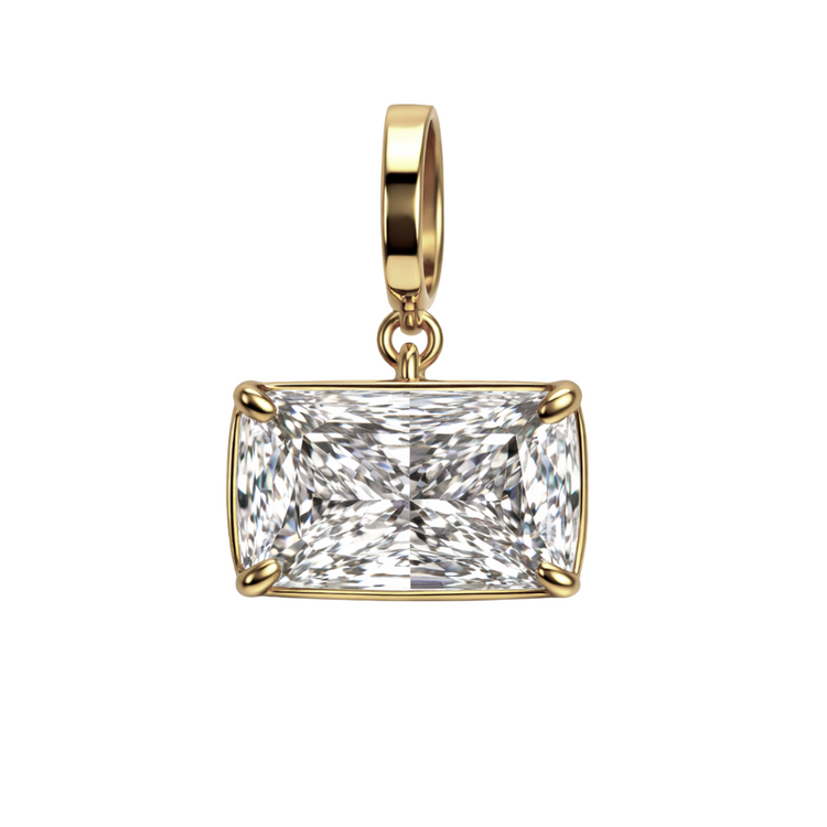 Emerald Pendant with Diamond Bezel