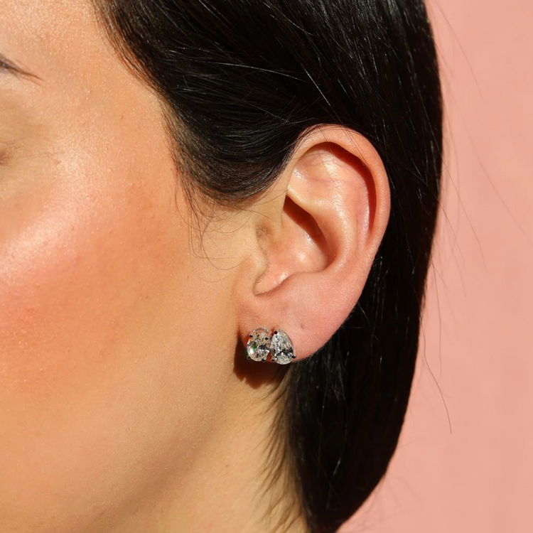 Emerald Halo Diamond Earrings