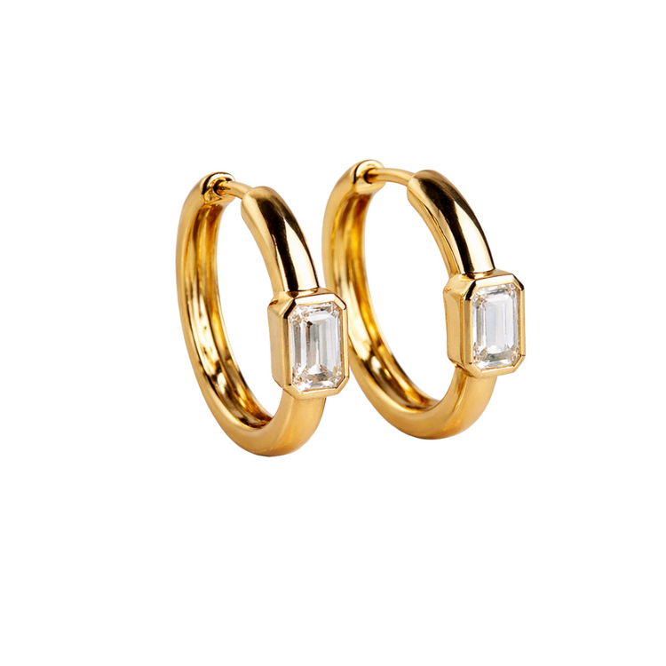 Emerald Halo Diamond Earrings