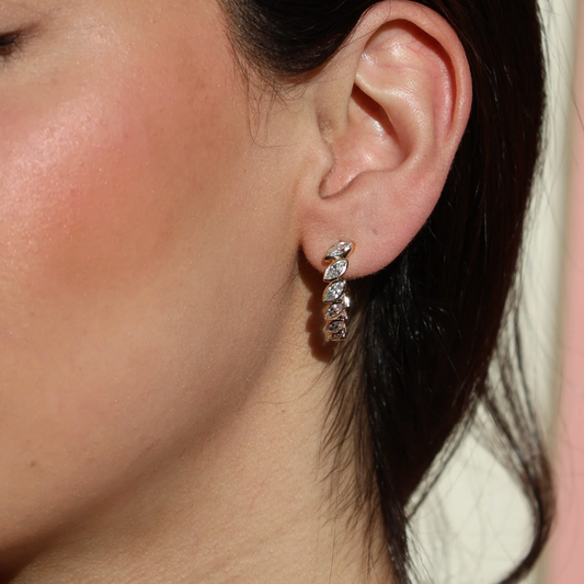 Emerald Halo Diamond Earrings