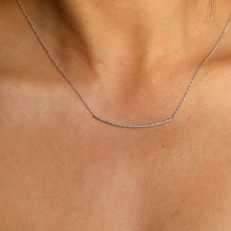 Collar Dije Smile Diamantes Oro Blanco