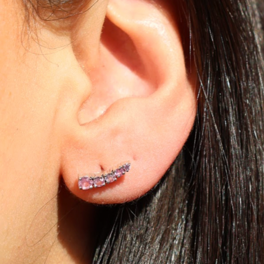 Aretes Zafiro Rosa Climbers