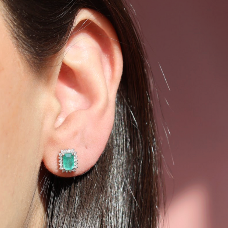 Aretes de Esmeralda con Diamantes