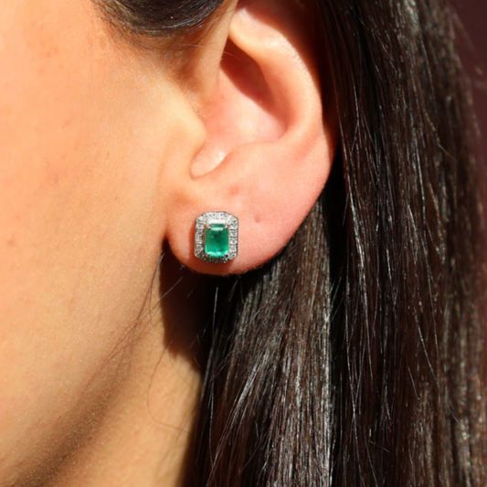 Aretes de Esmeralda con Diamantes