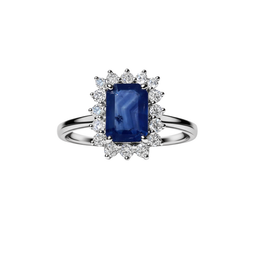 Sapphire Bracelet and Diamond Halo