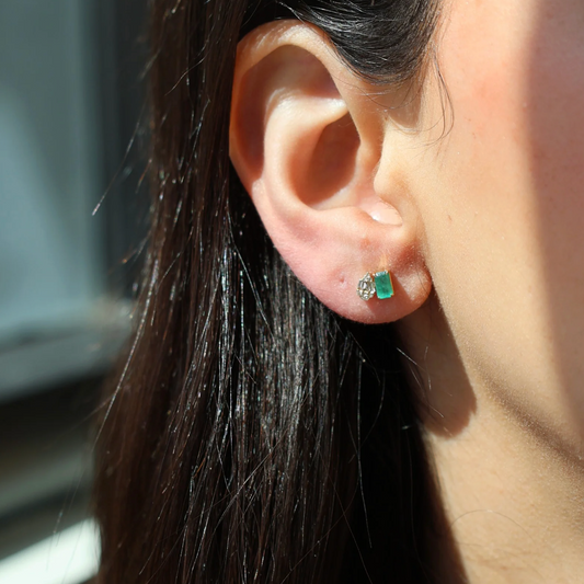 Aretes Esmeralda Toi et Moi Diamantes