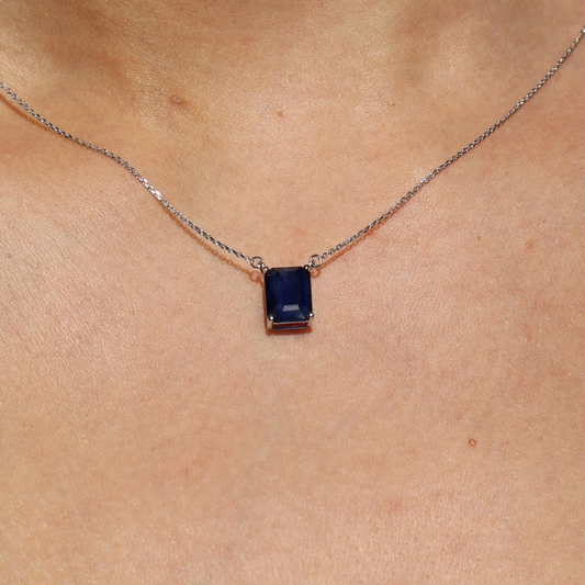 Collar Dije Zafiro Azul Emerald