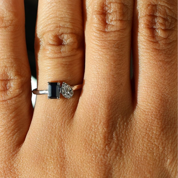 Toi et Moi Pear & Oval Sapphire Ring