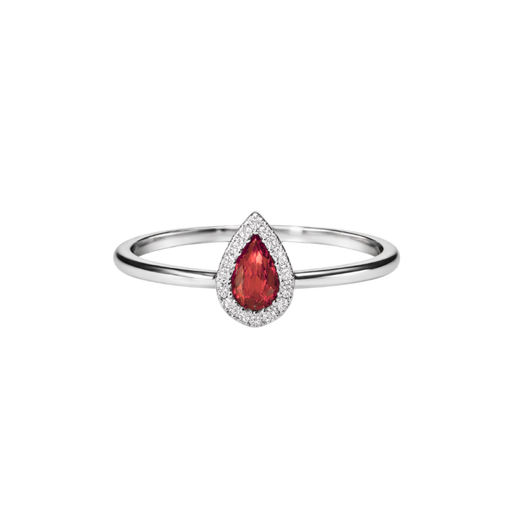 Ruby Ring with Diamond Halo