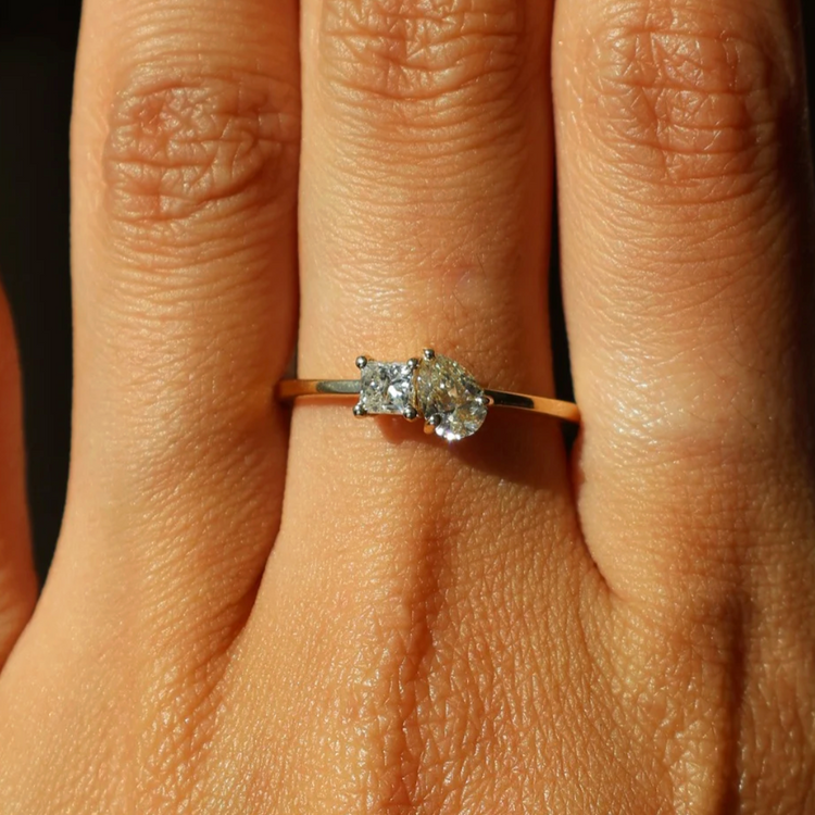 Toi et Moi Pear & Oval Sapphire Ring