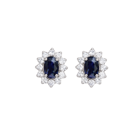 Emerald Halo Diamond Earrings