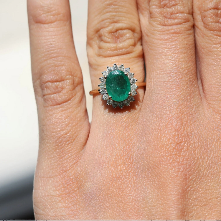 Emerald Ring with Diamonds