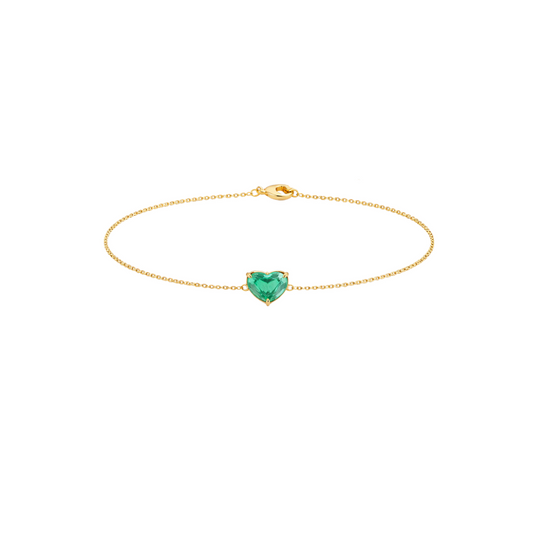 Heart Emerald Bracelet