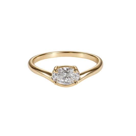 Anillo Pinky Ring Diamante Oval