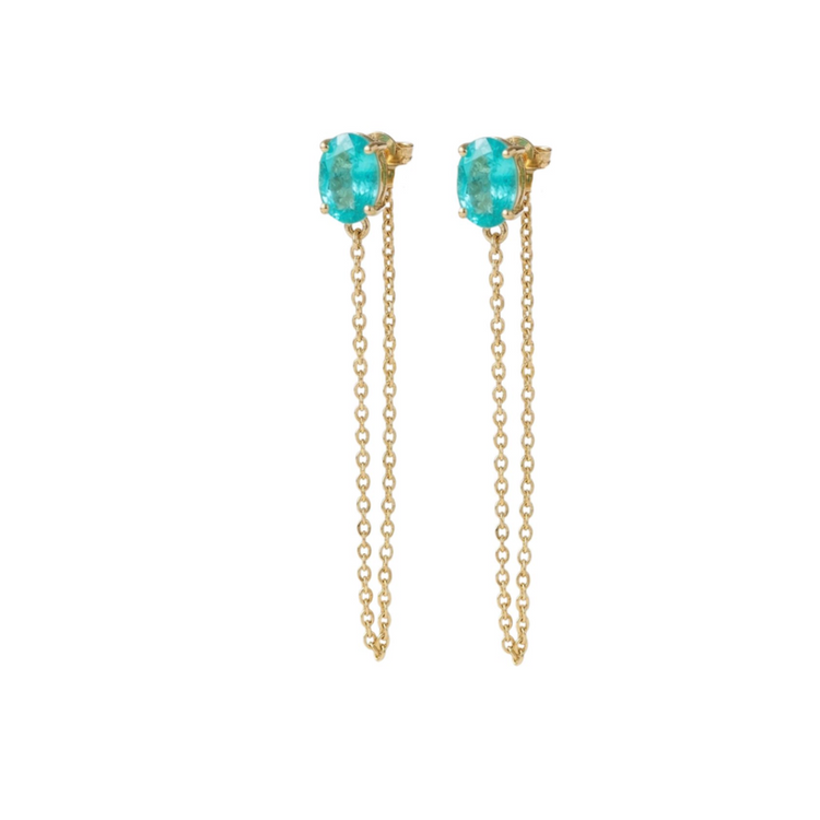 Aretes Esmeralda Cadena