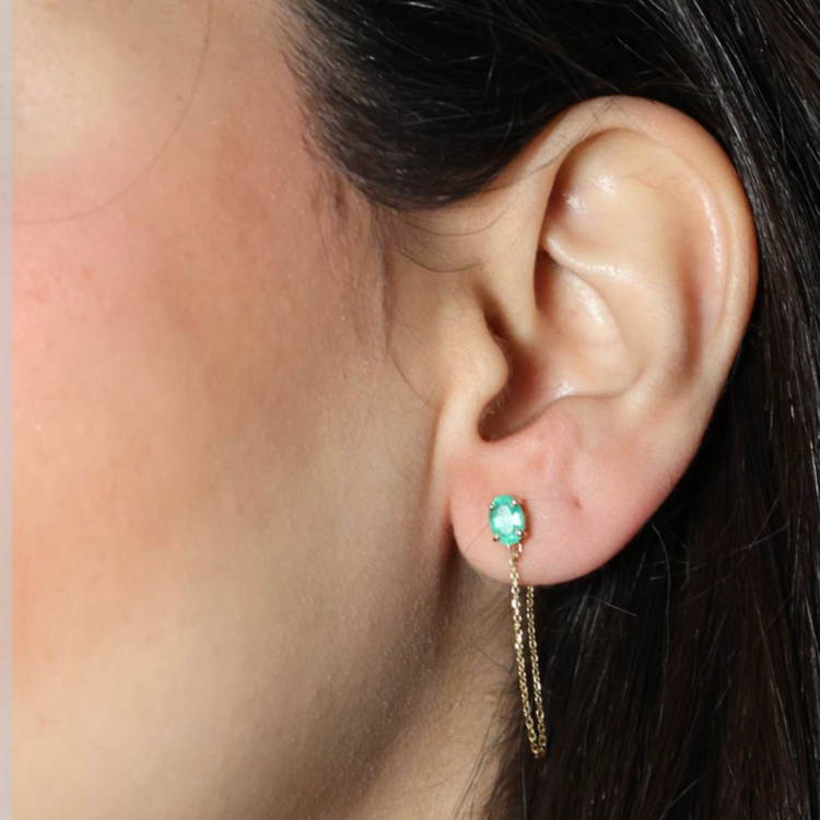 Aretes Esmeralda Cadena