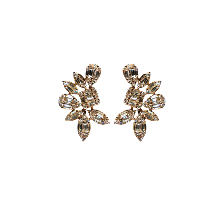 Emerald Halo Diamond Earrings