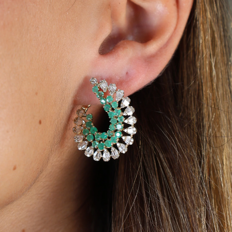 Aretes Esmeralda Diamantes