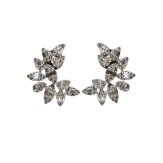 Emerald Halo Diamond Earrings