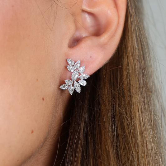 Emerald Halo Diamond Earrings
