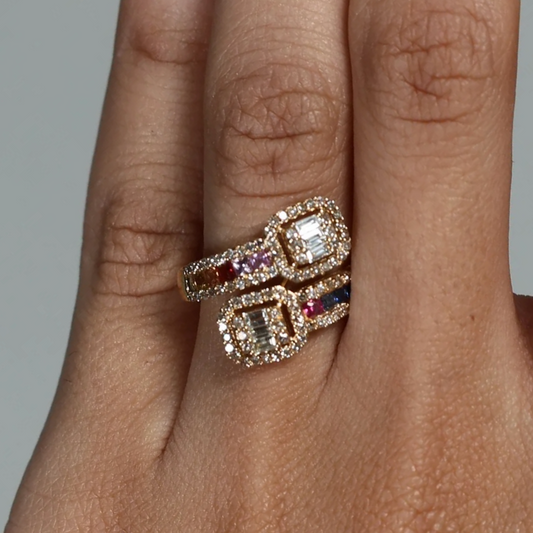 Toi et Moi Pear & Oval Sapphire Ring
