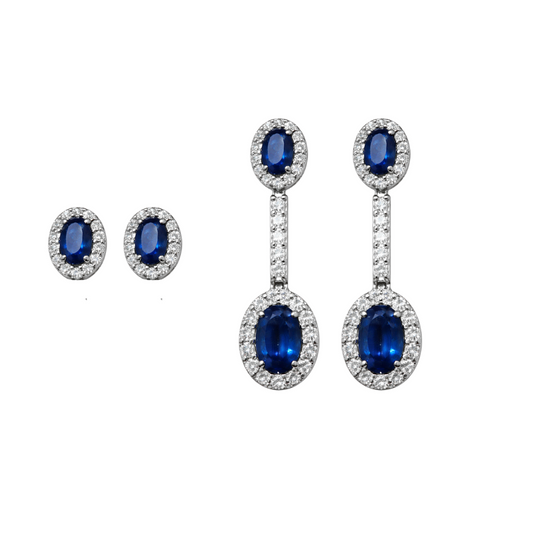 Emerald Halo Diamond Earrings
