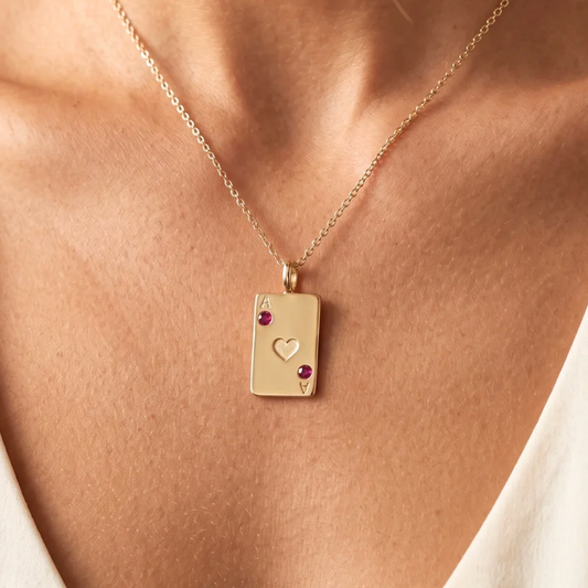 Collar Dije Carta Rubí