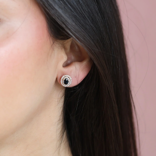Emerald Halo Diamond Earrings