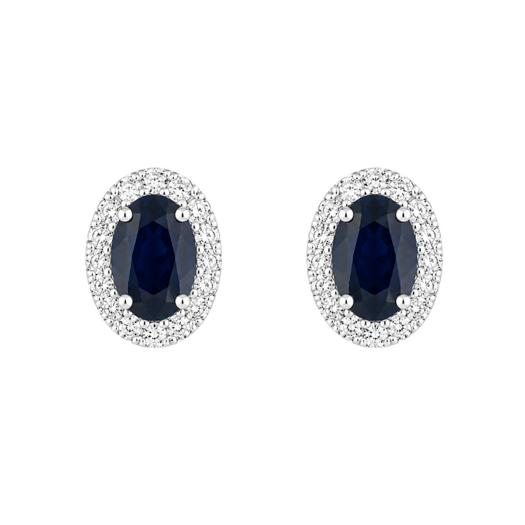 Emerald Halo Diamond Earrings